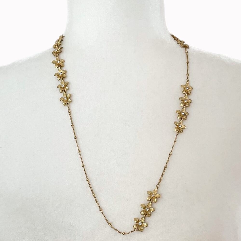 Goldtone Floral Layering Necklace